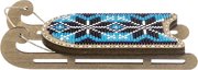 Light Blue & Black Sled - Christmas Ornament Wooden Bead Kit, different perspective #2. Select this picture to zoom in