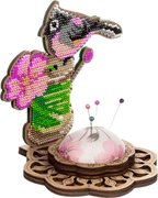 Bird With Flower Needle Case - Ornament Wooden Bead Kit, different perspective #1. Select this picture to zoom in