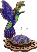 Hummingbird Needle Case - Ornament Wooden Bead Kit, different perspective #1. Select this picture to zoom in