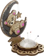 Bear on the Moon Needle Case - Ornament Wooden Bead Kit, different perspective #1. Select this picture to zoom in