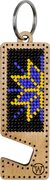 Blue and Yellow Phone Stand - Ornament Wooden Bead Kit, different perspective #1. Select this picture to zoom in