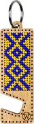 Yellow and Blue Phone Stand - Ornament Wooden Bead Kit, different perspective #1. Select this picture to zoom in