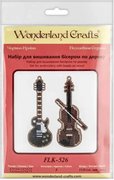 Guitar and Violin - Christmas Ornament Wooden Bead Kit, different perspective #1. Select this picture to zoom in