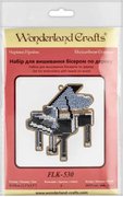 Grand Piano - Christmas Ornament Wooden Bead Kit, different perspective #1. Select this picture to zoom in