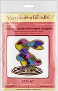 Stained Glass Bunny - Easter Ornament Wooden Bead Kit, different perspective #1. Select this picture to zoom in