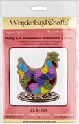 Stained Glass Hen - Easter Ornament Wooden Bead Kit, different perspective #1. Select this picture to zoom in