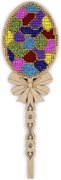 Stained Glass Easter Egg Topper - Ornament Wooden Bead Kit, different perspective #1. Select this picture to zoom in