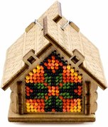 Cozy House - Ornament Wooden Bead Kit, different perspective #1. Select this picture to zoom in