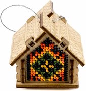 Cozy House - Ornament Wooden Bead Kit, different perspective #2. Select this picture to zoom in
