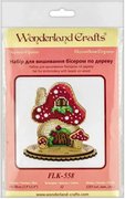 Toadstool House - Ornament Wooden Bead Kit, different perspective #1. Select this picture to zoom in