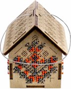 Traditional House - Ornament Wooden Bead Kit, different perspective #1. Select this picture to zoom in