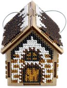 Winter House - Ornament Wooden Bead Kit, different perspective #2. Select this picture to zoom in