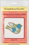 Stained Glass Bird - Wooden Ornament Bead Kit, different perspective #1. Select this picture to zoom in