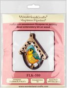 Bird In Birdhouse - Wooden Ornament Bead Kit, different perspective #2. Select this picture to zoom in