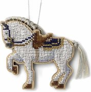 Forest Stallion - Double Sided Wooden Ornament Bead Kit, different perspective #1. Select this picture to zoom in