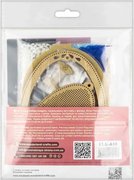 Easter Egg - Sapphire Blue and Gold - Wooden Bead Kit, different perspective #2. Select this picture to zoom in