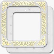 Magnetic Frame Yellow/White - 7.5 x 7.5 - Fits Mill Hill Kit, different perspective #2. Select this picture to zoom in