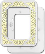Magnetic Frame Yellow/White 4.1 x 5.1 - Fits Mini Mill Hill, different perspective #2. Select this picture to zoom in