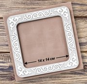 Magnetic Frame White Swirl - 7.5 x 7.5 - Fits Mill Hill Kits, different perspective #1. Select this picture to zoom in