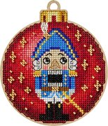 Nutcracker Christmas Ornament - Cross Stitch Kit, different perspective #1. Select this picture to zoom in