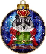 Rat King Christmas Ornament - Cross Stitch Kit, different perspective #1. Select this picture to zoom in