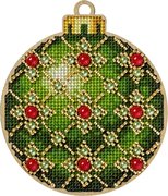 Green Christmas Ornament - Cross Stitch Kit, different perspective #1. Select this picture to zoom in
