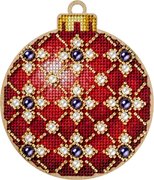 Red Christmas Ornament - Cross Stitch Kit, different perspective #1. Select this picture to zoom in