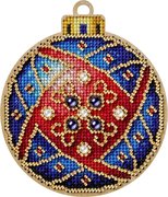Festive Swirl Christmas Ornament - Cross Stitch Kit, different perspective #1. Select this picture to zoom in