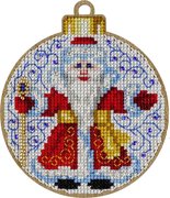 Ded Moroz Christmas Ornament - Cross Stitch Kit, different perspective #1. Select this picture to zoom in