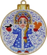 Snegurochka Christmas Ornament - Cross Stitch Kit, different perspective #1. Select this picture to zoom in