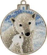 Polar Bears Christmas Ornament - Cross Stitch Kit, different perspective #1. Select this picture to zoom in