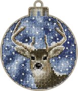 Reindeer Christmas Ornament - Cross Stitch Kit, different perspective #1. Select this picture to zoom in