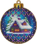 Winter House Christmas Ornament - Cross Stitch Kit, different perspective #1. Select this picture to zoom in