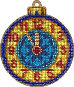 Clock Christmas Ornament - Cross Stitch Kit, different perspective #1. Select this picture to zoom in