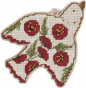 Free Bird - Poppy - Cross Stitch Kit, different perspective #1. Select this picture to zoom in