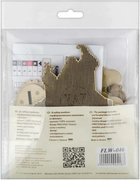 Winter Cottage - Christmas Wooden Cross Stitch Kit, different perspective #3. Select this picture to zoom in