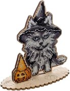 Halloween Husky - Cross Stitch Kit, different perspective #1. Select this picture to zoom in