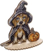 Halloween Beagle - Cross Stitch Kit, different perspective #1. Select this picture to zoom in