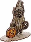 Halloween British Shorthair - Cross Stitch Kit, different perspective #1. Select this picture to zoom in
