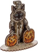 Halloween Siamese Cat - Cross Stitch Kit, different perspective #1. Select this picture to zoom in