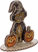 Halloween Ginger Cat - Cross Stitch Kit, different perspective #1. Select this picture to zoom in