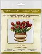 Tulips - Wooden Cross Stitch Kit, different perspective #2. Select this picture to zoom in