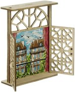 Balcony in Paris - Cross Stitch Kit, different perspective #1. Select this picture to zoom in