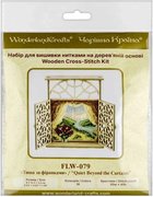 Quiet Beyond the Curtains - Cross Stitch Kit, different perspective #2. Select this picture to zoom in