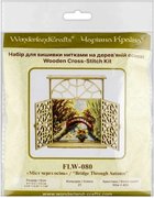 Bridge Through Autumn - Cross Stitch Kit, different perspective #2. Select this picture to zoom in