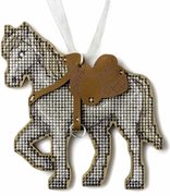 Mountain Steed Christmas Ornament - Cross Stitch Kit, different perspective #1. Select this picture to zoom in