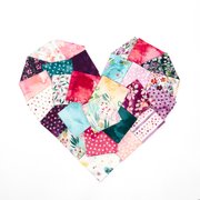 Fleur The Love QC Large Hearts Rainbow - Quilt Fabric, different perspective #2. Select this picture to zoom in