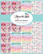 Fleur The Love QC Large Hearts Rainbow - Quilt Fabric, different perspective #1. Select this picture to zoom in