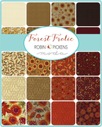 Forest Frolic Caramel - Leafy Lines Stripes - Quilt Fabric