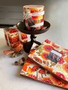 Forest Frolic Caramel - Leafy Lines Stripes - Quilt Fabric